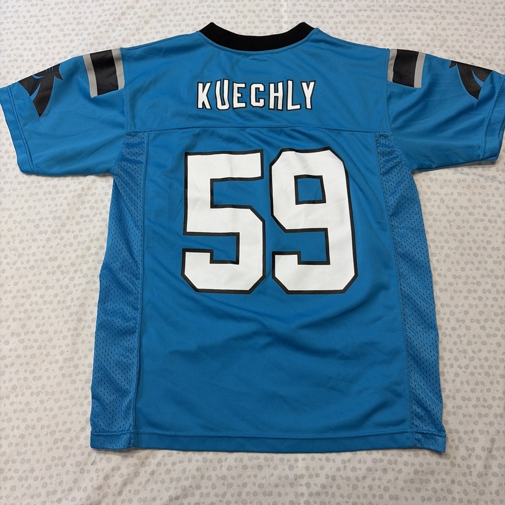 NFL Team Apparel Carolina Panthers Luke Kuechly 59 Jersey Youth Med 10/12 Blue